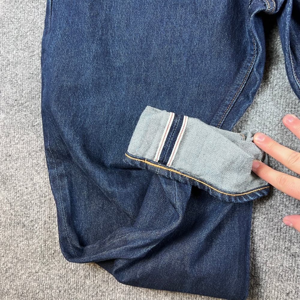 Brave Star Selvage Jeans Mens 38x32 Blue Dark Wash Selvedge Straight Made in USA - Picture 5 of 14